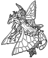 A coloring page of elves